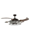 FANAWAY Deckenventilator Classic, Ventilator mit Beleuchtung, Deckenlüfter mit ausklappbaren Flügeln, Ø 121 cm