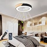 Holz Deckenventilatoren mit Beleuchtung LED Licht, Leise Ventilator lampe, Deckenleuchte mit Ventilator Dimmbar mit Fernbedienung, für Schlafzimmer Esszimmer Wohnzimmer